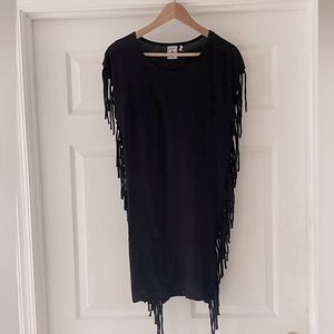 Exist Miami black fringe top size s/m Womens🩵💜